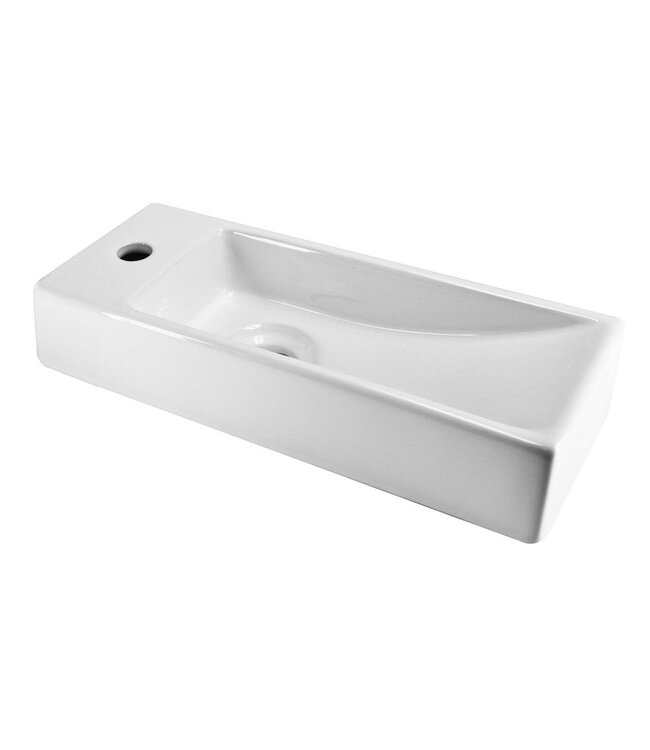Wiesbaden Trim mini Toilet fontein rechts 38x14x8 cm keramiek glans wit