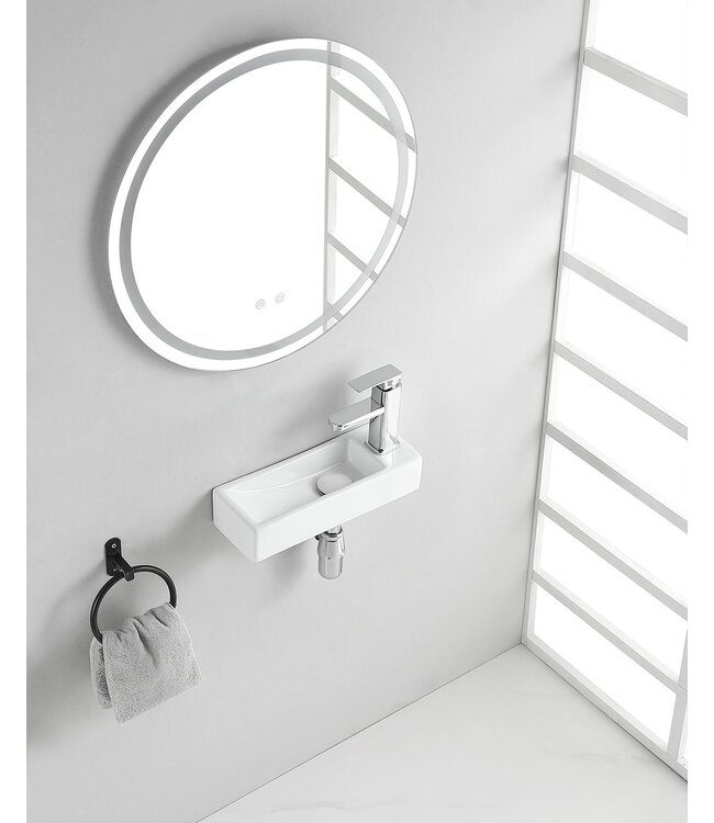 Trim mini Toilet fontein Links 38x14x8 cm keramiek glans wit