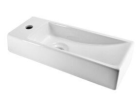 Wiesbaden Trim mini Toilet fontein Links 38x14x8 cm keramiek glans wit