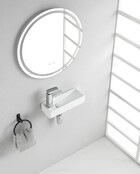 Trim mini Toilet fontein Links 38x14x8 cm keramiek glans wit Trim mini Toilet fontein Links 38x14x8 cm keramiek glans wit