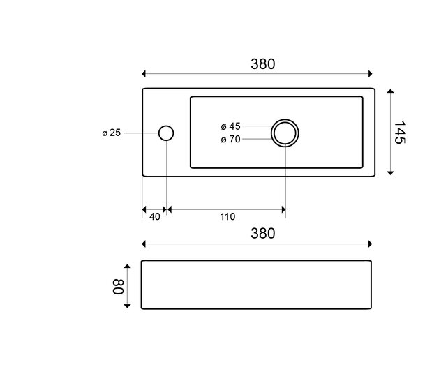 Trim mini Toilet fontein Links 38x14x8 cm keramiek glans wit Trim mini Toilet fontein Links 38x14x8 cm keramiek glans wit