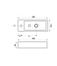 Trim mini Toilet fontein Links 38x14x8 cm keramiek glans wit