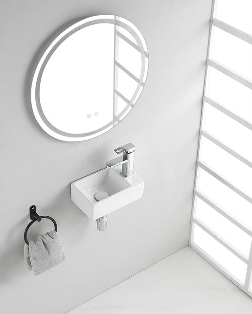 Wiesbaden Rhea xxs Toilet fontein mini Wit Links 30x18x11 cm keramiek