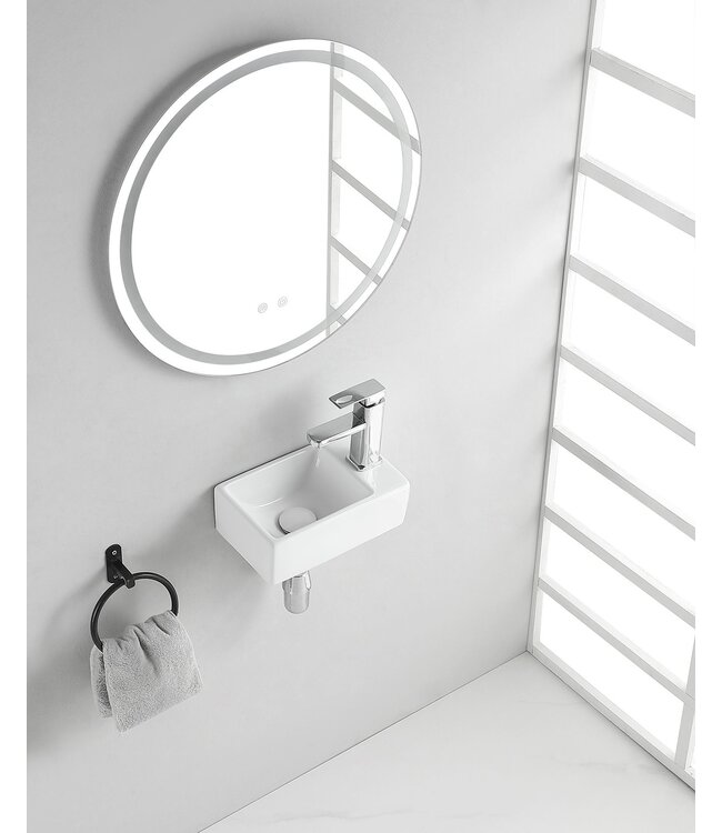 Wiesbaden Rhea xxs Toilet fontein mini Wit Links 30x18x11 cm keramiek