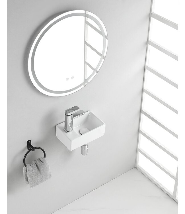 Wiesbaden Rhea xxs Toilet fontein mini Wit Rechts 30x18x11 cm keramiek