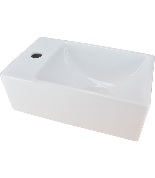 Wiesbaden Rhea xxs Toilet fontein mini Wit Rechts 30x18x11 cm keramiek
