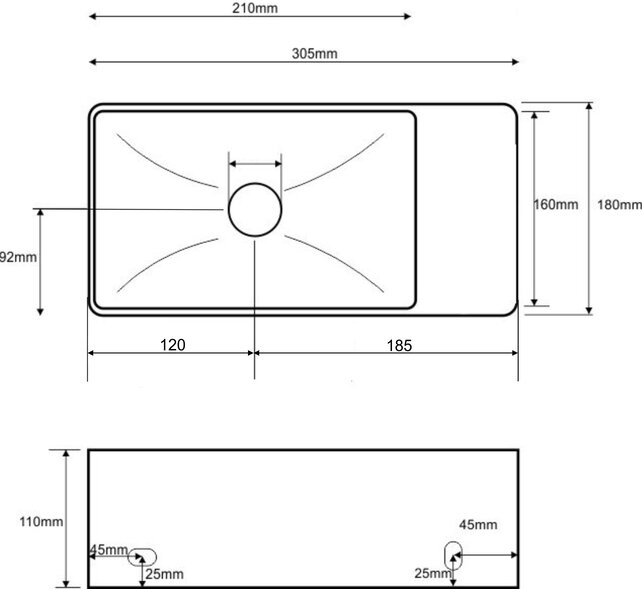 Rhea xxs Toilet fontein mini Wit Zonder kraangat 30x18x11 cm keramiek