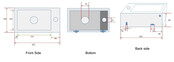 Rhea Mini Toilet fontein Mat Wit rechts 36x18x9 cm keramiek Rhea Mini Toilet fontein Mat Wit rechts 36x18x9 cm keramiek