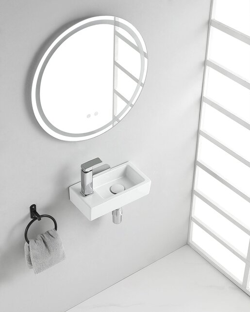 Rhea Mini Toilet fontein Wit rechts 36x18x9 cm keramiek Rhea Mini Toilet fontein Wit rechts 36x18x9 cm keramiek