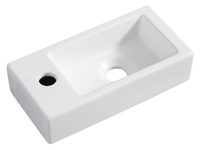 Rhea Mini Toilet fontein Mat Wit rechts 36x18x9 cm keramiek Rhea Mini Toilet fontein Mat Wit rechts 36x18x9 cm keramiek