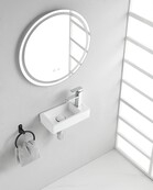 Rhea Mini Toilet fontein Mat Wit rechts 36x18x9 cm keramiek Rhea Mini Toilet fontein Mat Wit rechts 36x18x9 cm keramiek