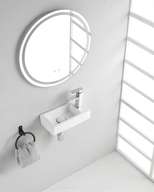 Rhea Mini Toilet fontein Mat Wit rechts 36x18x9 cm keramiek Rhea Mini Toilet fontein Mat Wit rechts 36x18x9 cm keramiek