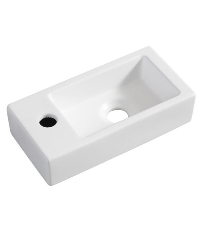 Wiesbaden Rhea Mini Toilet fontein Mat Wit Links 36x18x9 cm keramiek