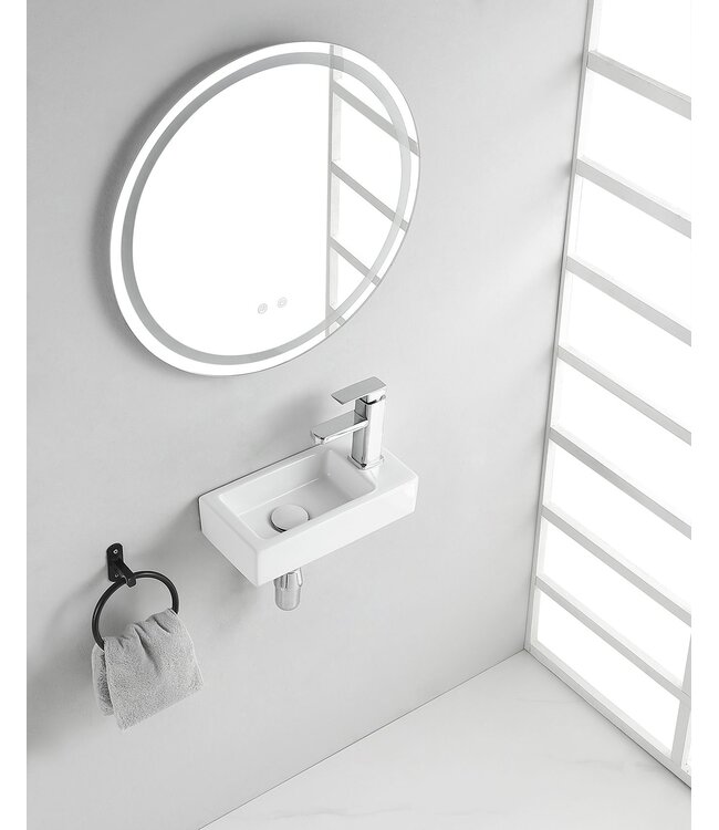 Wiesbaden Rhea Mini Toilet fontein Mat Wit Links 36x18x9 cm keramiek