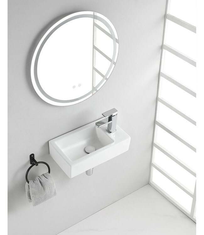 Rhea Toilet fontein Wit Rechts 45x26x12 cm keramiek