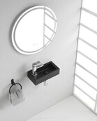 Rhea Mini Toilet Fontein links Mat Zwart 36x18x9 cm quartz