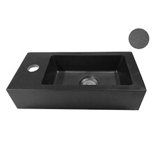 Rhea Mini Toilet Fontein links Mat Zwart 36x18x9 cm quartz