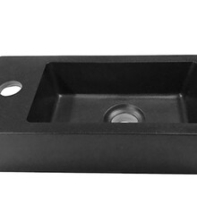Wiesbaden Rhea Mini Toilet Fontein links Mat Zwart 36x18x9 cm quartz