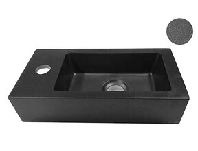Wiesbaden Rhea Mini Toilet Fontein links Mat Zwart 36x18x9 cm quartz