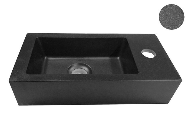 Rhea Mini Toilet Fontein links Mat Zwart 36x18x9 cm quartz