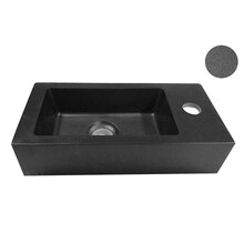 Rhea Mini Toilet Fontein Rechts Mat Zwart 36x18x9 cm quartz