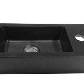 Wiesbaden Rhea Mini Toilet Fontein Rechts Mat Zwart 36x18x9 cm quartz