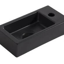 Wiesbaden Rhea Mini Toilet Fontein Rechts Mat Zwart 36x18x9 cm keramiek