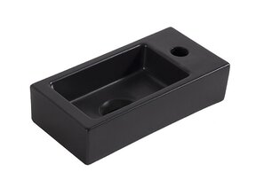 Wiesbaden Rhea Mini Toilet Fontein Rechts Mat Zwart 36x18x9 cm keramiek