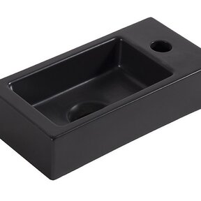 Wiesbaden Rhea Mini Toilet Fontein Rechts Mat Zwart 36x18x9 cm keramiek