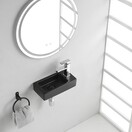 Rhea Mini Toilet Fontein Rechts Mat Zwart 36x18x9 cm keramiek