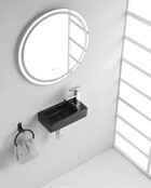 Rhea Mini Toilet Fontein Links Mat Zwart 36x18x9 cm keramiek