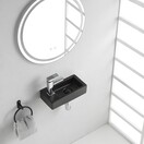 Rhea Mini Toilet Fontein Links Mat Zwart 36x18x9 cm keramiek