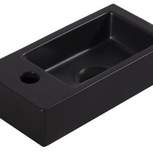Wiesbaden Rhea Mini Toilet Fontein Links Mat Zwart 36x18x9 cm keramiek