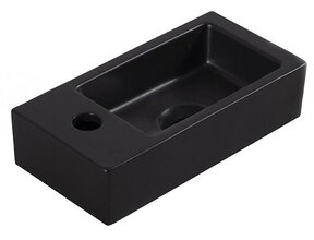 Wiesbaden Rhea Mini Toilet Fontein Links Mat Zwart 36x18x9 cm keramiek