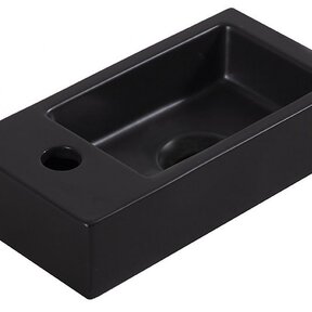 Wiesbaden Rhea Mini Toilet Fontein Links Mat Zwart 36x18x9 cm keramiek