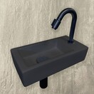 Fonteinset Toilet Rechts Zwart Quartz - Mini-Rhea 36x18x9 cm