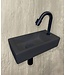 Fonteinset Toilet Rechts Zwart Quartz - Mini-Rhea 36x18x9 cm