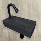 Fonteinset Toilet Links Zwart Quartz - Mini-Rhea 36x18x9 cm