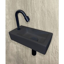 Wiesbaden Fonteinset Toilet Links Zwart Quartz - Mini-Rhea 36x18x9 cm