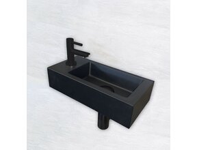 Wiesbaden Fonteinset Toilet Links Zwart Keramiek - Mini-Rhea 36x18x9 cm