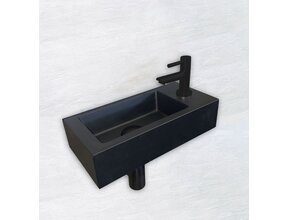 Wiesbaden Fonteinset Toilet Rechts Zwart Keramiek - Mini-Rhea 36x18x9 cm