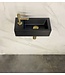 Fonteinset Toilet Links Zwart Quartz met Mat Goud - 36x18x9 cm - Mini-Rhea