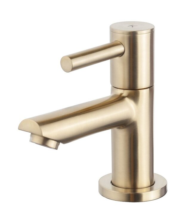 Fonteinset Toilet Links Carrara met Mat Goud - 36x18x9 cm - Mini-Rhea Marmerlook