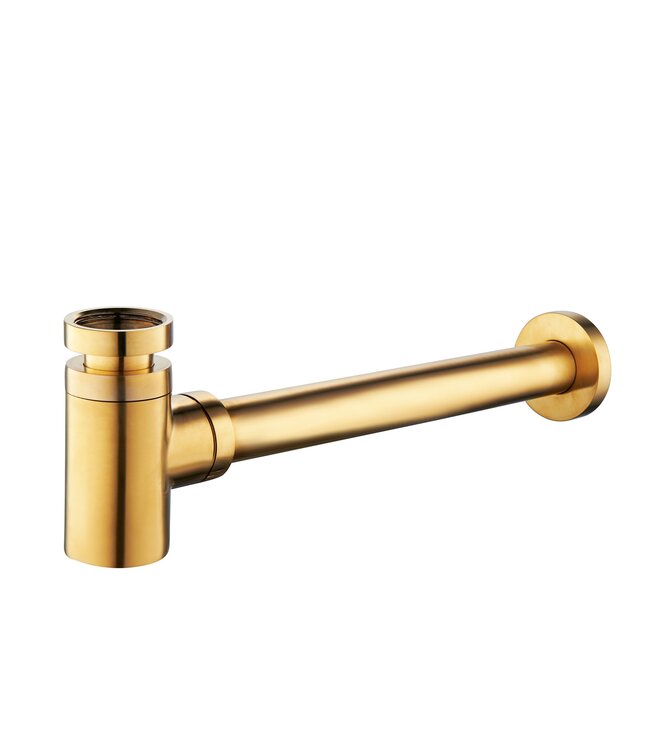 Fonteinset Toilet Links Carrara met Mat Goud - 36x18x9 cm - Mini-Rhea Marmerlook