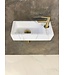 Fonteinset Toilet Rechts Carrara met Mat Goud - 36x18x9 cm - Mini-Rhea Marmerlook