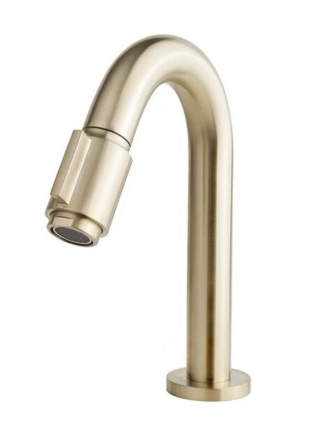 Fonteinset Toilet Leto Quartz Zwart met Mat Goud - 33x29x11 cm