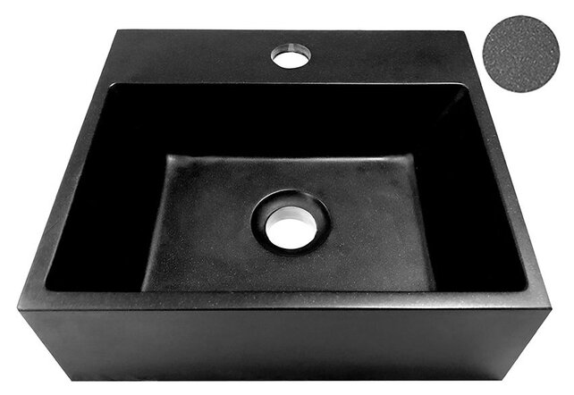 Fonteinset Toilet Leto Quartz Zwart met Mat Goud - 33x29x11 cm