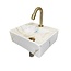 Wiesbaden Fonteinset Toilet Leto Carrara met Mat Goud - 33x29x11 cm - Marmerlook