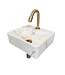 Fonteinset Toilet Leto Quartz Zwart met Mat Goud - 33x29x11 cm