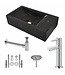 Fonteinset Toilet Hardsteen Rechts 40x22x10 cm Chroom